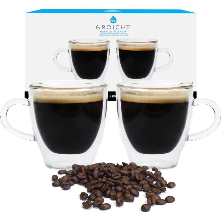 GROSCHE TURIN Double Walled Espresso Cups - Set of 2, 4.7 fl. oz