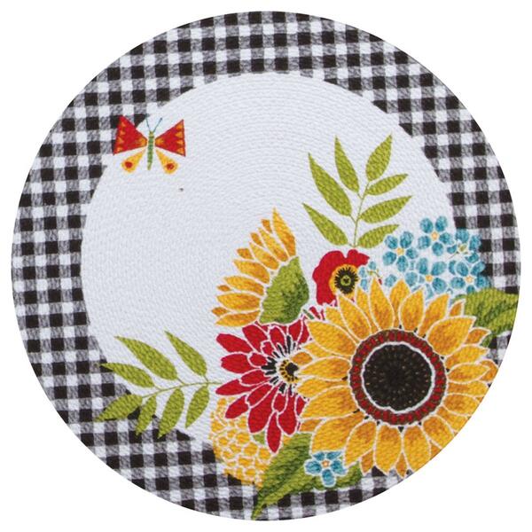 Round Braided Placemat - Sunflower Charm, Set of 2