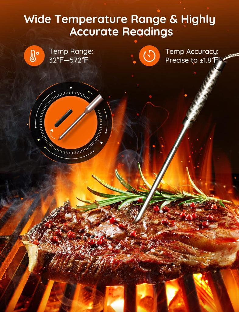 WiFi Meat Thermometer with 4 Probes