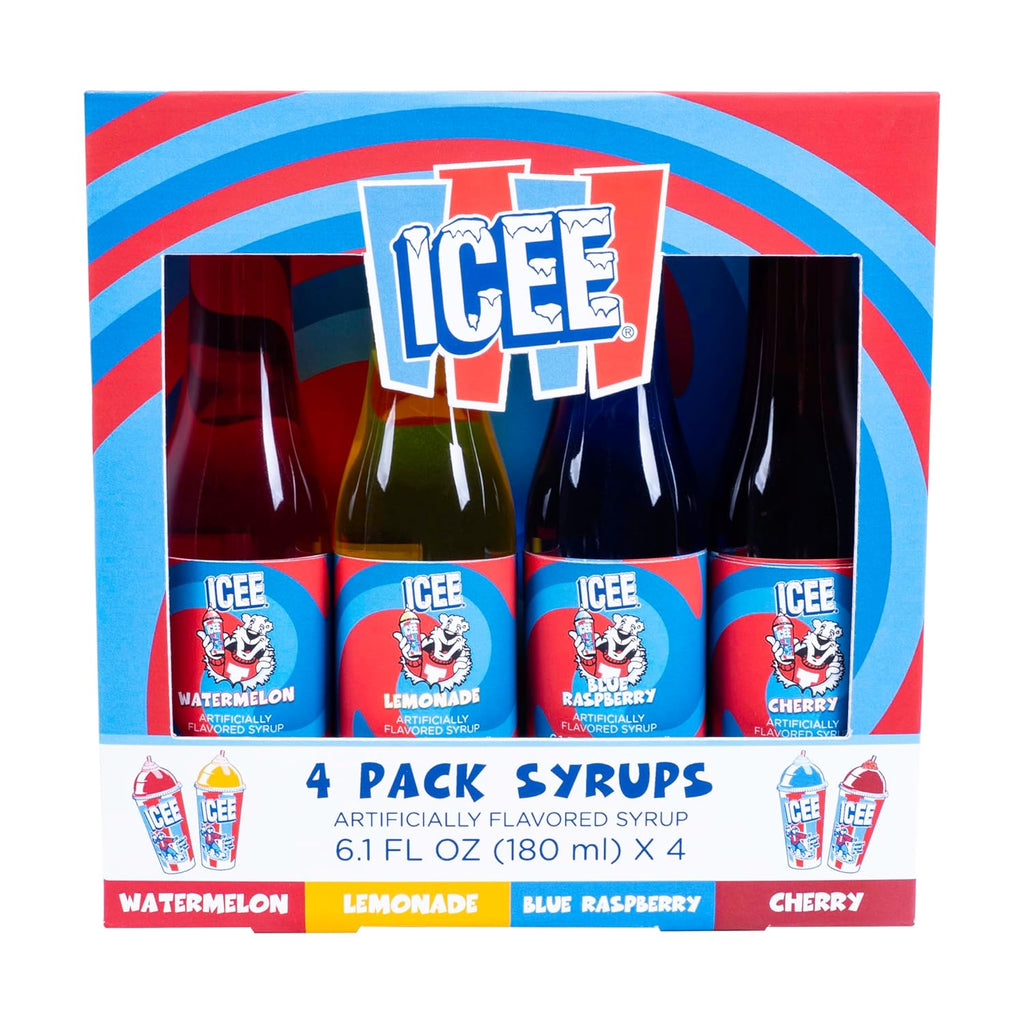 ICEE Syrups 4-Pack - Watermelon, Lemonade, Blue Raspberry, Cherry