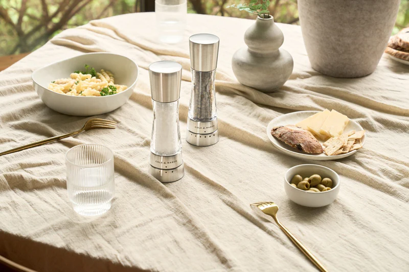 COLE & MASON DERWENT SALT & PEPPER MILL GIFT SET, STAINLESS STEEL