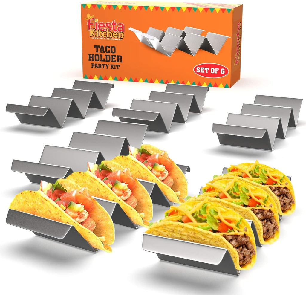 Taco Holder Party Kit, Set of 6 Stainless Steel