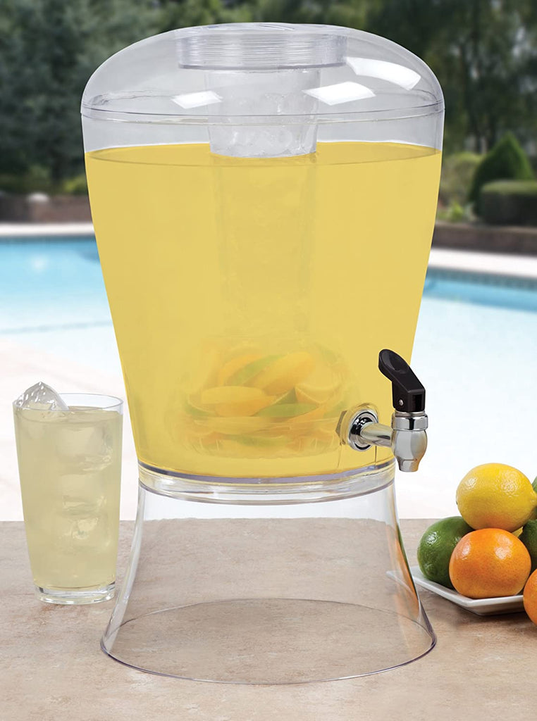3 Gallon Acrylic Beverage Dispenser w/Ice Cylinder & Fruit Infuser