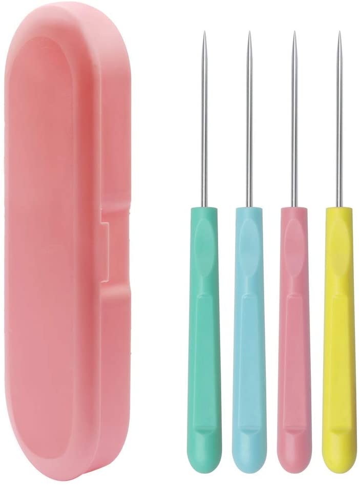 4 Piece Sugar Cookie Scribe Needle & Carrying Case (Pink)