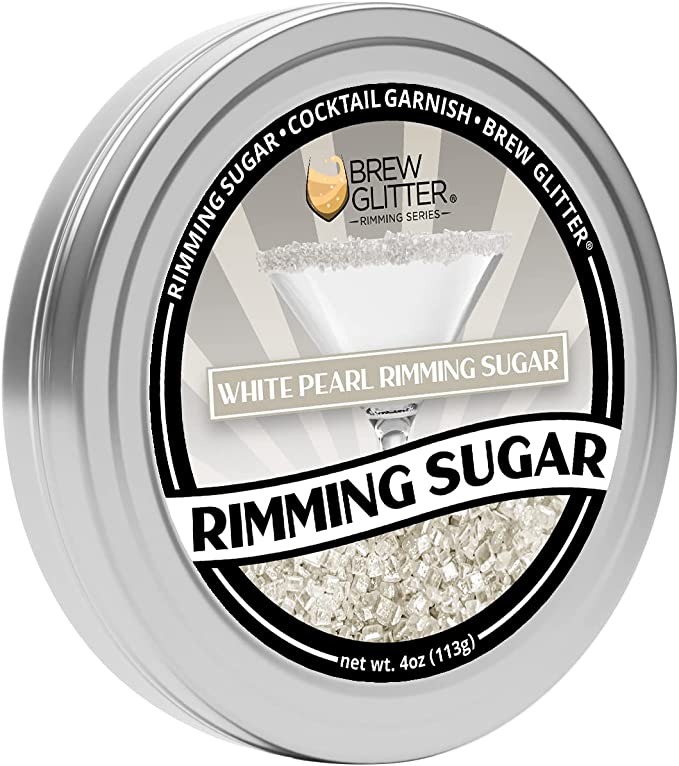 White Pearl Glitter Cocktail Rimming Sugar