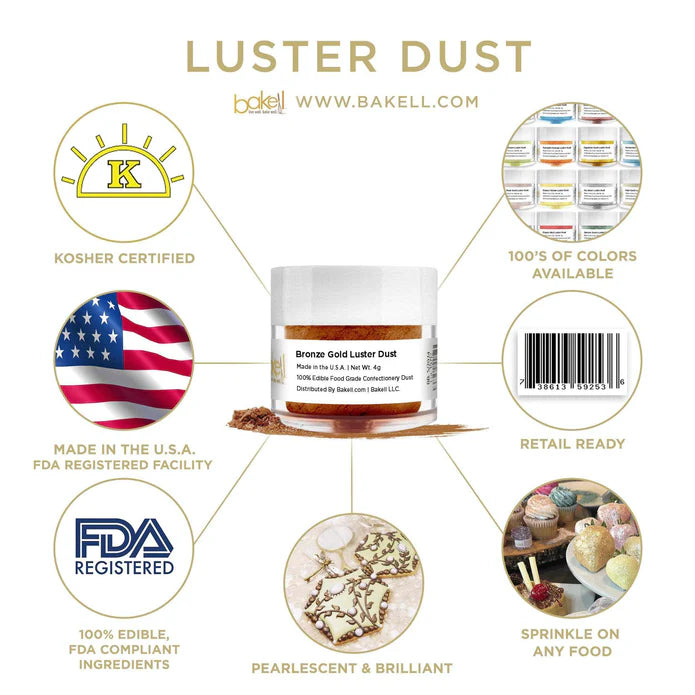 Bronze Luster Dust (4g), Edible Glitter