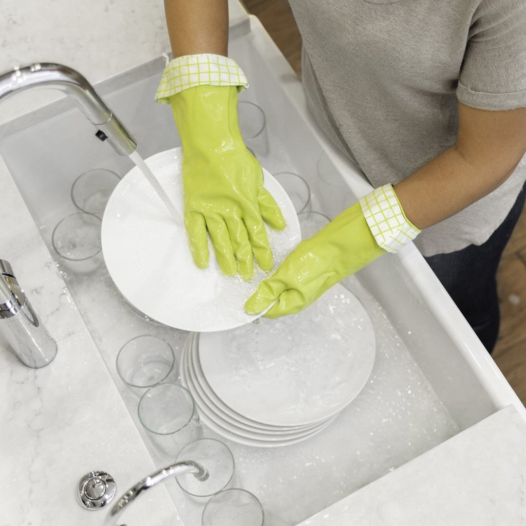 Splash Patrol Natural Latex Cleaning Gloves (Green)