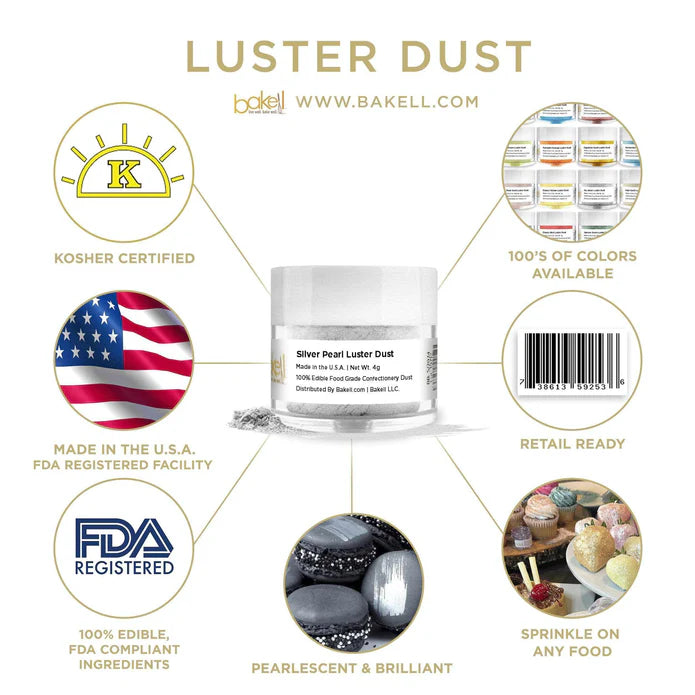 Silver Pearl Luster Dust (4g)