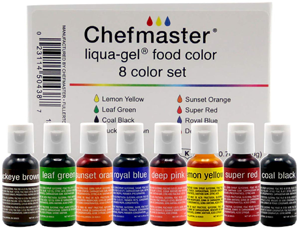 Chefmaster liqua-gel 8 Color Set, Food Coloring