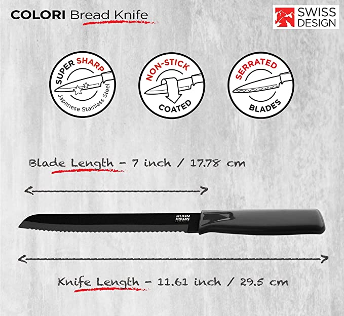 Bread Knife COLORI®, black
