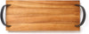 Small Florence Serving Board With Leather Handles, Acacia Wood