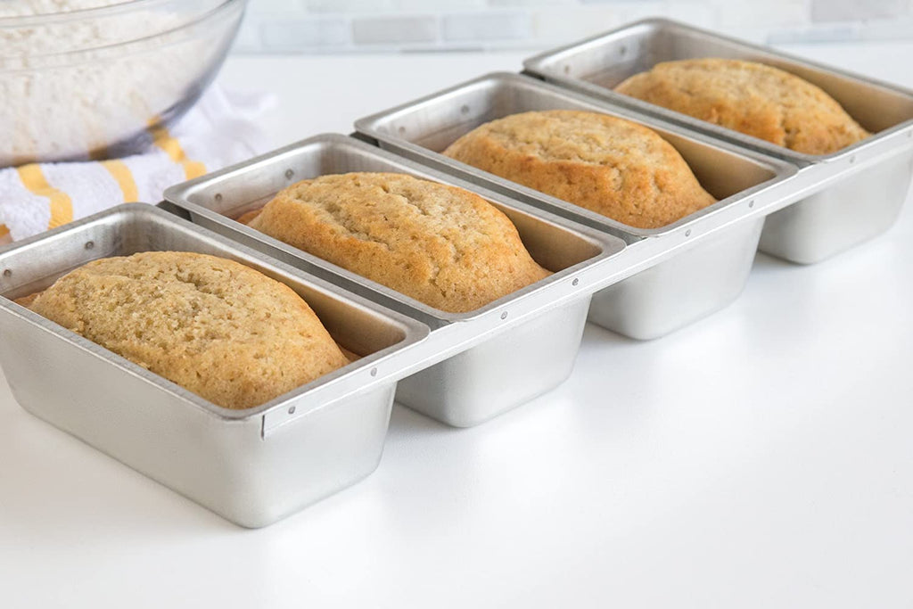 Bread Pans 5.5" x 2.75" Set of 4, Tin-Plated Steel