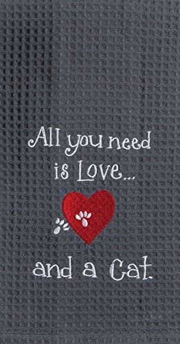 Kay Dee Designs Embroidered Tea Towel "All you need is Love... and a Cat."