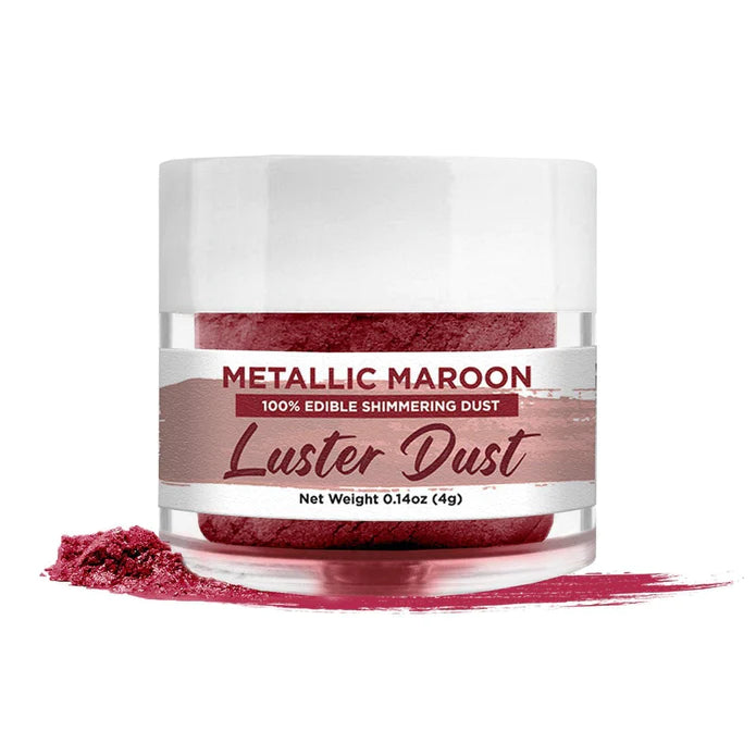 Metallic Maroon Luster Dust (4g), Edible Glitter