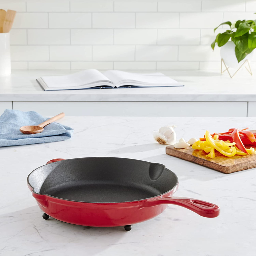 Cuisinart 10 Enameled Cast Iron Skillet, Chef's Classic (Red